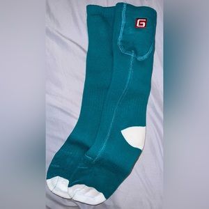 Electric Turquoise and White Warm Socks (Includes Charger)